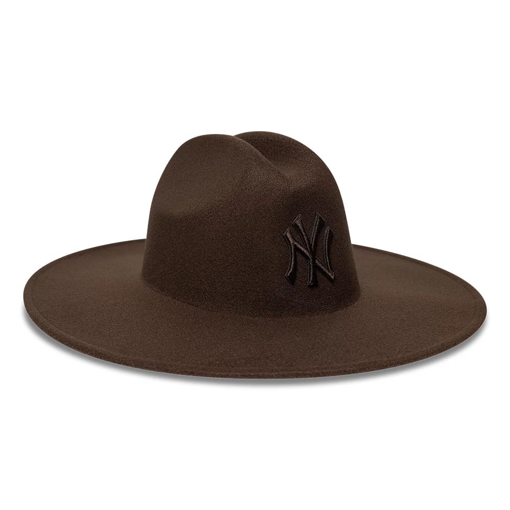 Pictured is this MLB New York Yankees Wide Brim Fedora Cowboy hat in dark brown. 4