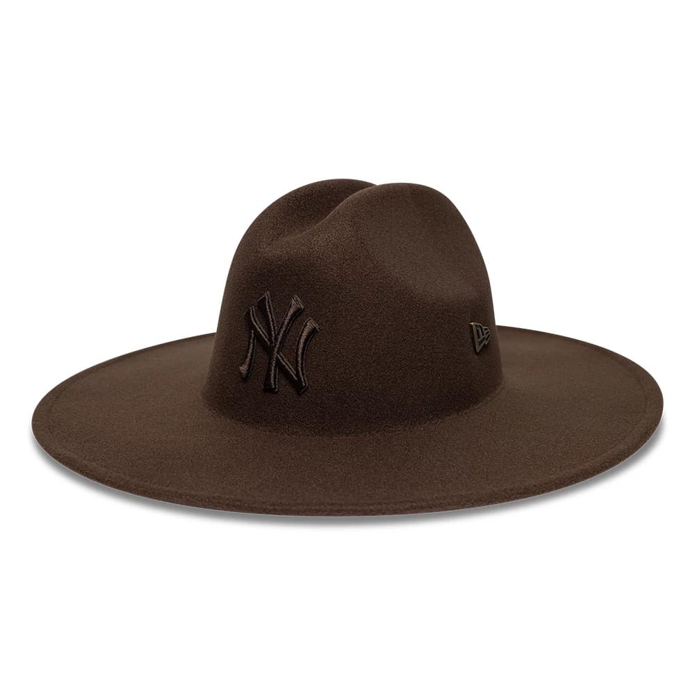 Pictured is this MLB New York Yankees Wide Brim Fedora Cowboy hat in dark brown. 1
