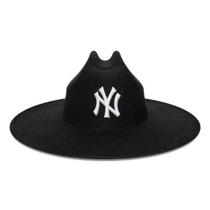 Pictured is this MLB New York Yankees Wide Brim Fedora cap in black. 2