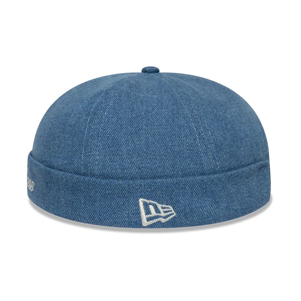 Pictured is this MLB Denim Skully New York Yankees Docker cap in pastel blue. 8