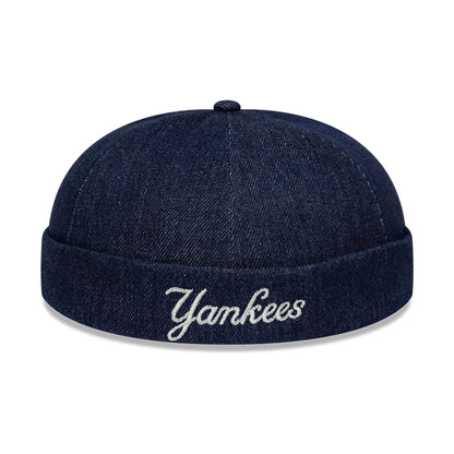 Pictured is this MLB Denim Skully New York Yankees Docker cap in navy. 2