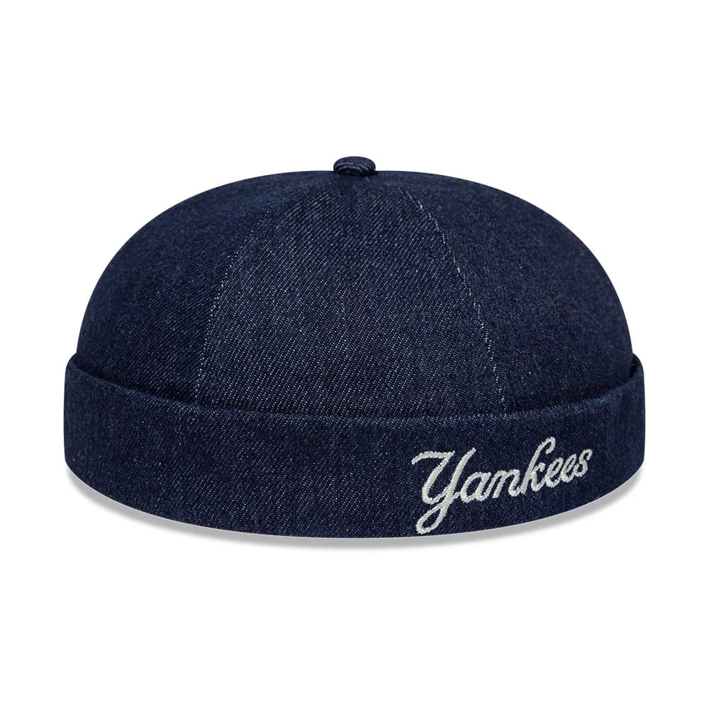 Pictured is this MLB Denim Skully New York Yankees Docker cap in navy. 7