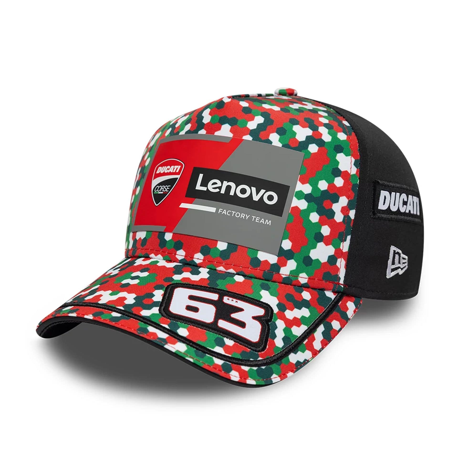 Pictured is this Replica Pecco Bagnaia Mugello Race Special Ducati 9FORTY E-Frame cap in red. 1