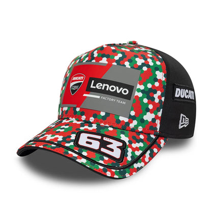 Pictured is this Replica Pecco Bagnaia Mugello Race Special Ducati 9FORTY E-Frame cap in red. 1
