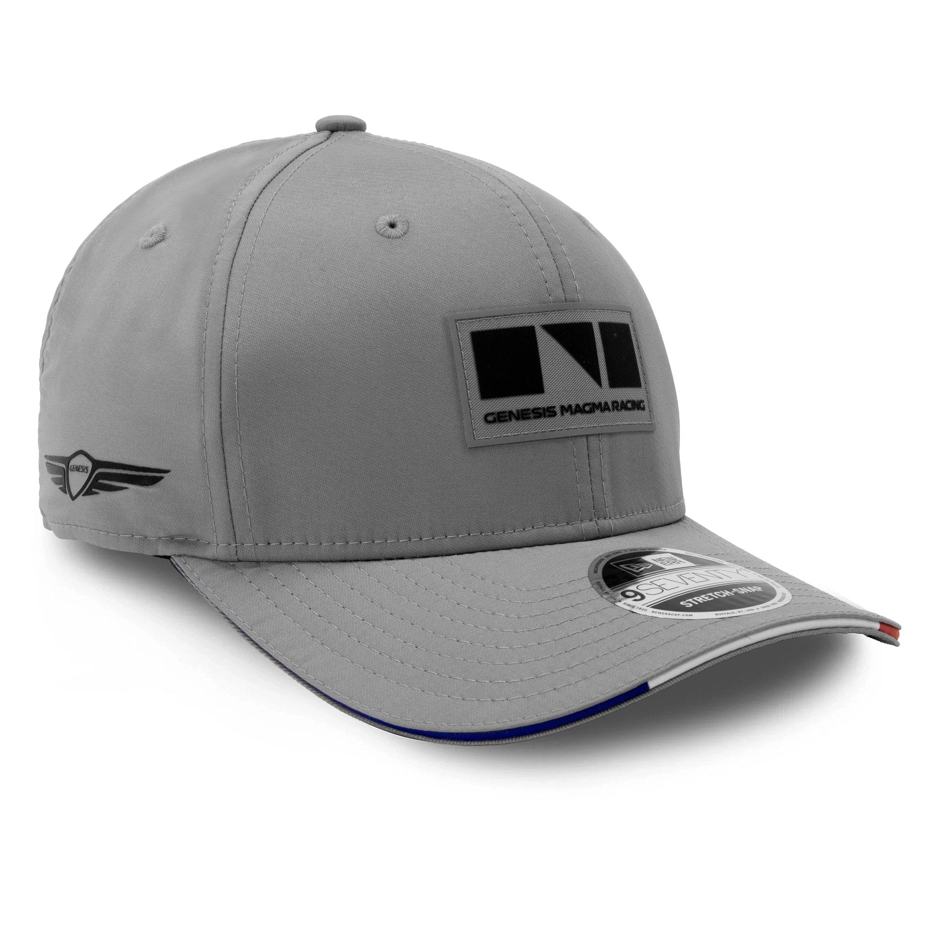 Pictured is this Le Mans Genesis Magma Racing 9SEVENTY Stretch Snap cap in grey. 1