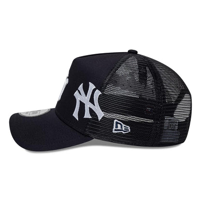 Pictured is this MLB Patch New York Yankees 9FORTY A-Frame Trucker cap in navy. 5
