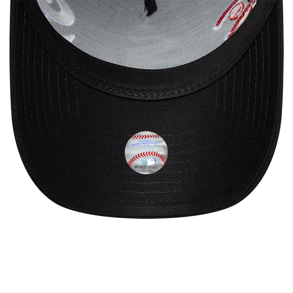 Pictured is this MLB Patch Chicago White Sox 9FORTY A-Frame Trucker cap in black. 7