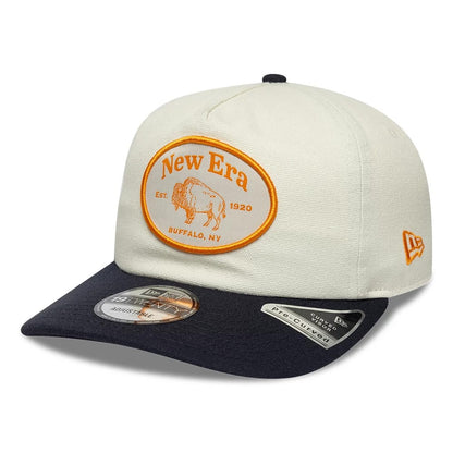 Pictured is this New Era Buffalo 19TWENTY cap in cream & navy. 1