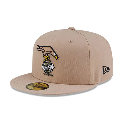 Pictured is this Roji Soccer 59FIFTY Fitted cap in beige. 4