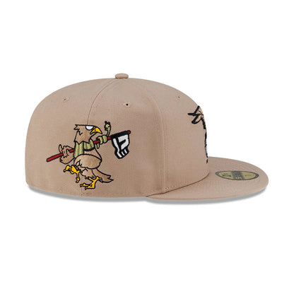 Pictured is this Roji Soccer 59FIFTY Fitted cap in beige. 5