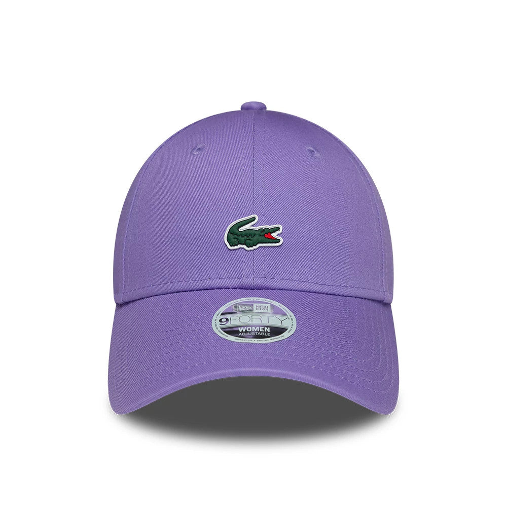 Pictured is this Womens Lacoste X New Era 9FORTY cap in purple. 2
