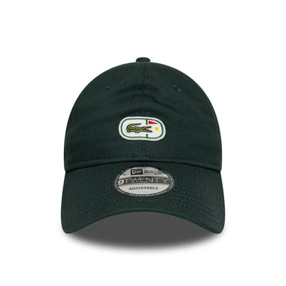 Pictured is this Lacoste X New Era 9TWENTY cap in dark green. 2