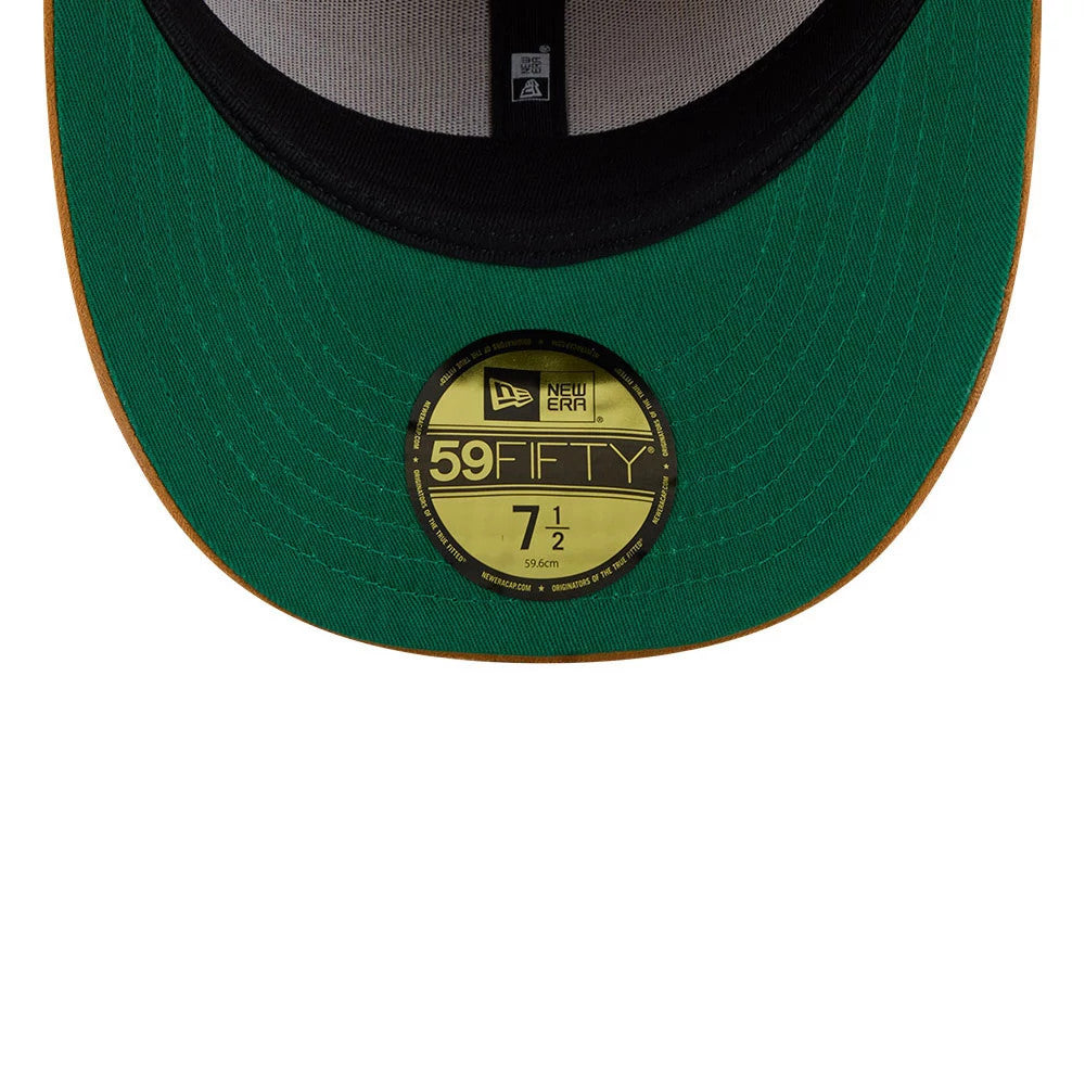 Pictured is this Timberland X MLB Boston Red Sox 59FIFTY Fitted cap in panama tan. 2