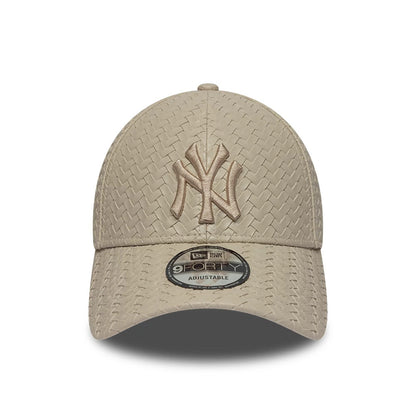Pictured is this MLB PU Weave New York Yankees 9FORTY cap in light beige. 2