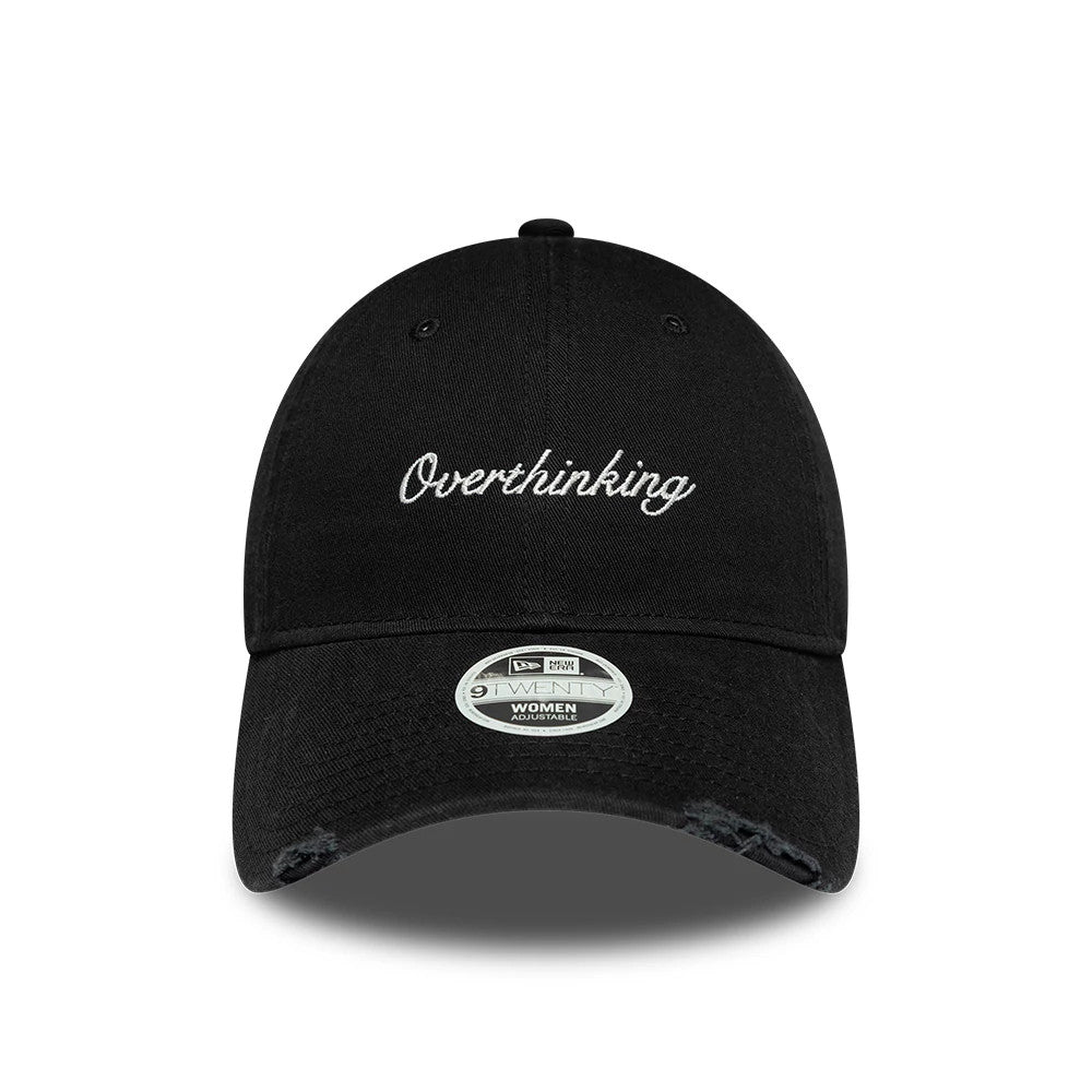 Pictured is this Womens New Era Slogan 9TWENTY cap in black. 2