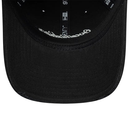 Pictured is this Womens New Era Slogan 9TWENTY cap in black. 5