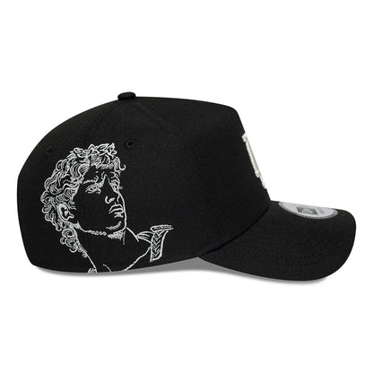 Pictured is this MLB Mythical LA Dodgers 9FORTY E-Frame cap in black. 2