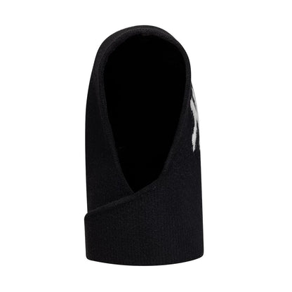 Pictured is this Womens MLB Knitted New York Yankees Balaclava hat in black. 2