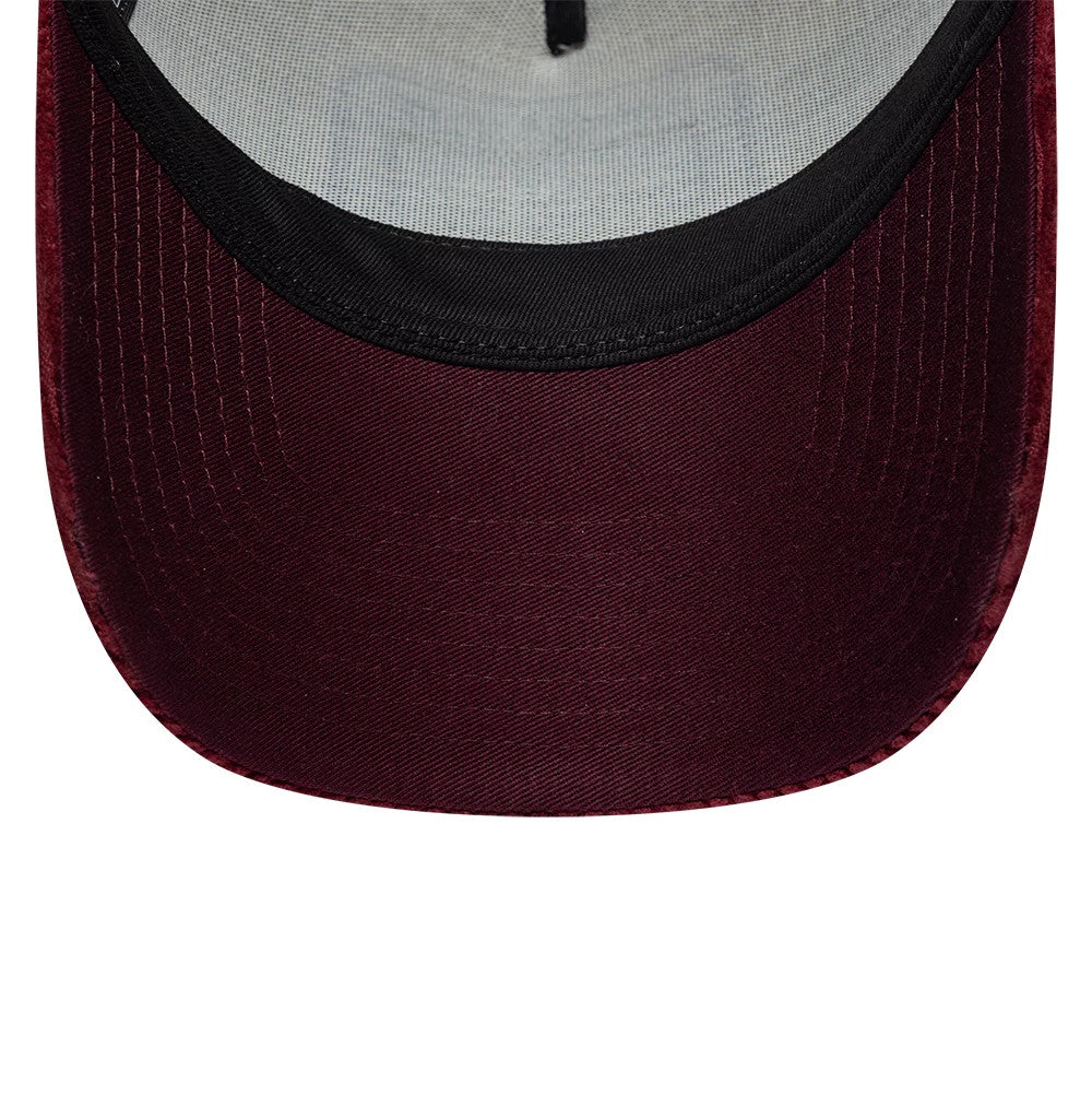 Pictured is this New Era Cord Visor 9FORTY E-Frame Trucker cap in dark purple. 5