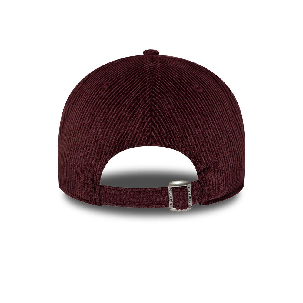 Pictured is this MLB Cord Script New York Yankees 9TWENTY A-Frame cap in burgundy. 4