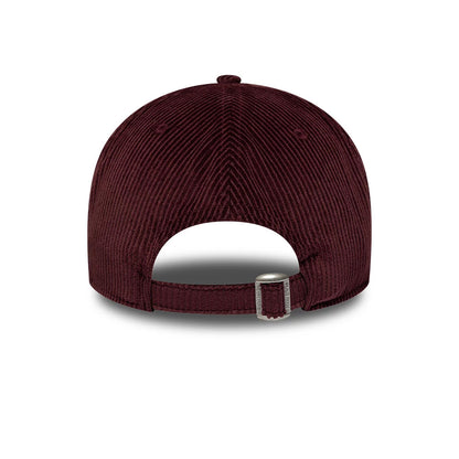 Pictured is this MLB Cord Script New York Yankees 9TWENTY A-Frame cap in burgundy. 4