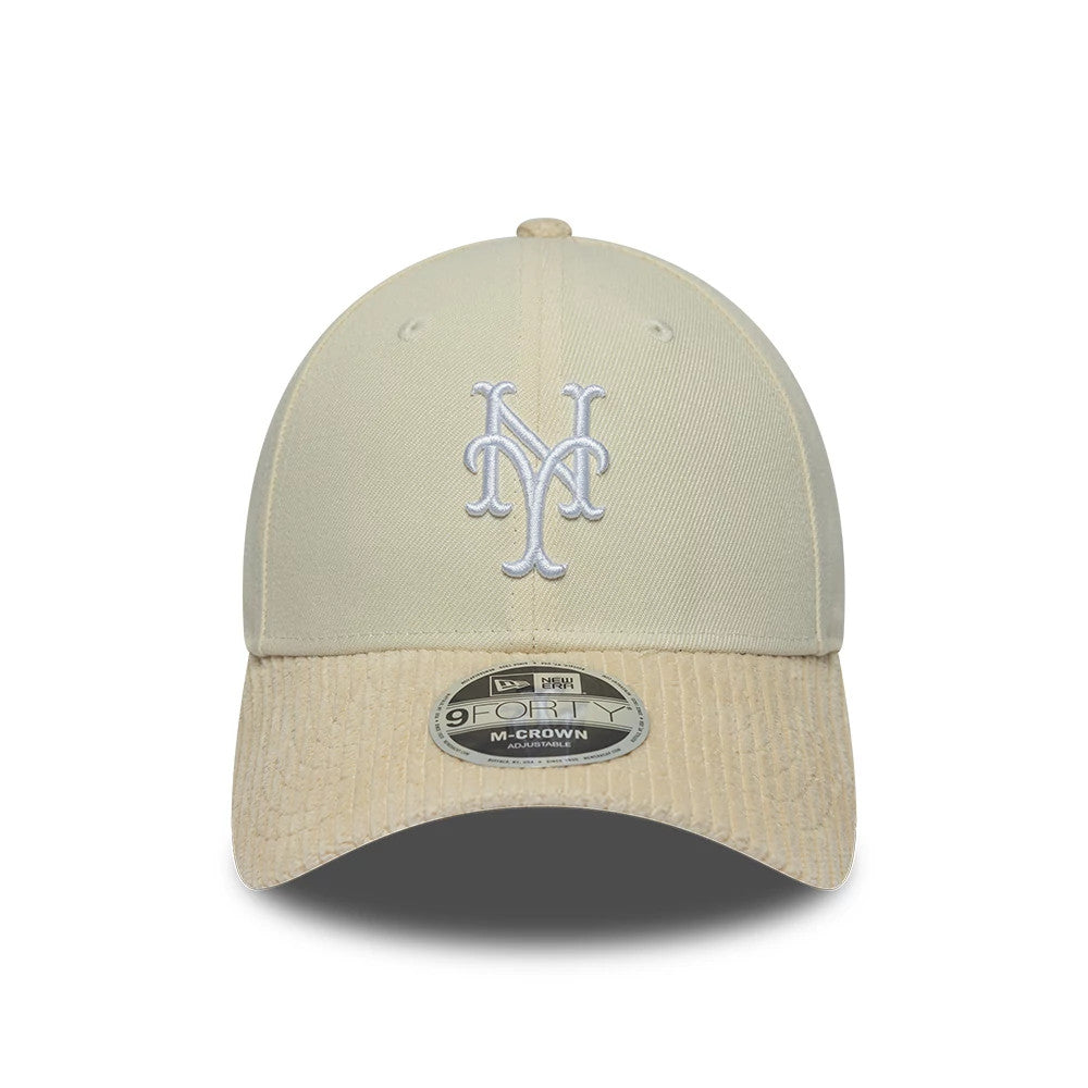 Pictured is this MLB Cord Visor New York Mets 9FORTY M-Crown cap in light beige. 2