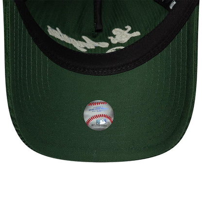 Pictured is this MLB Cord Script LA Dodgers 9TWENTY A-Frame cap in dark green. 5