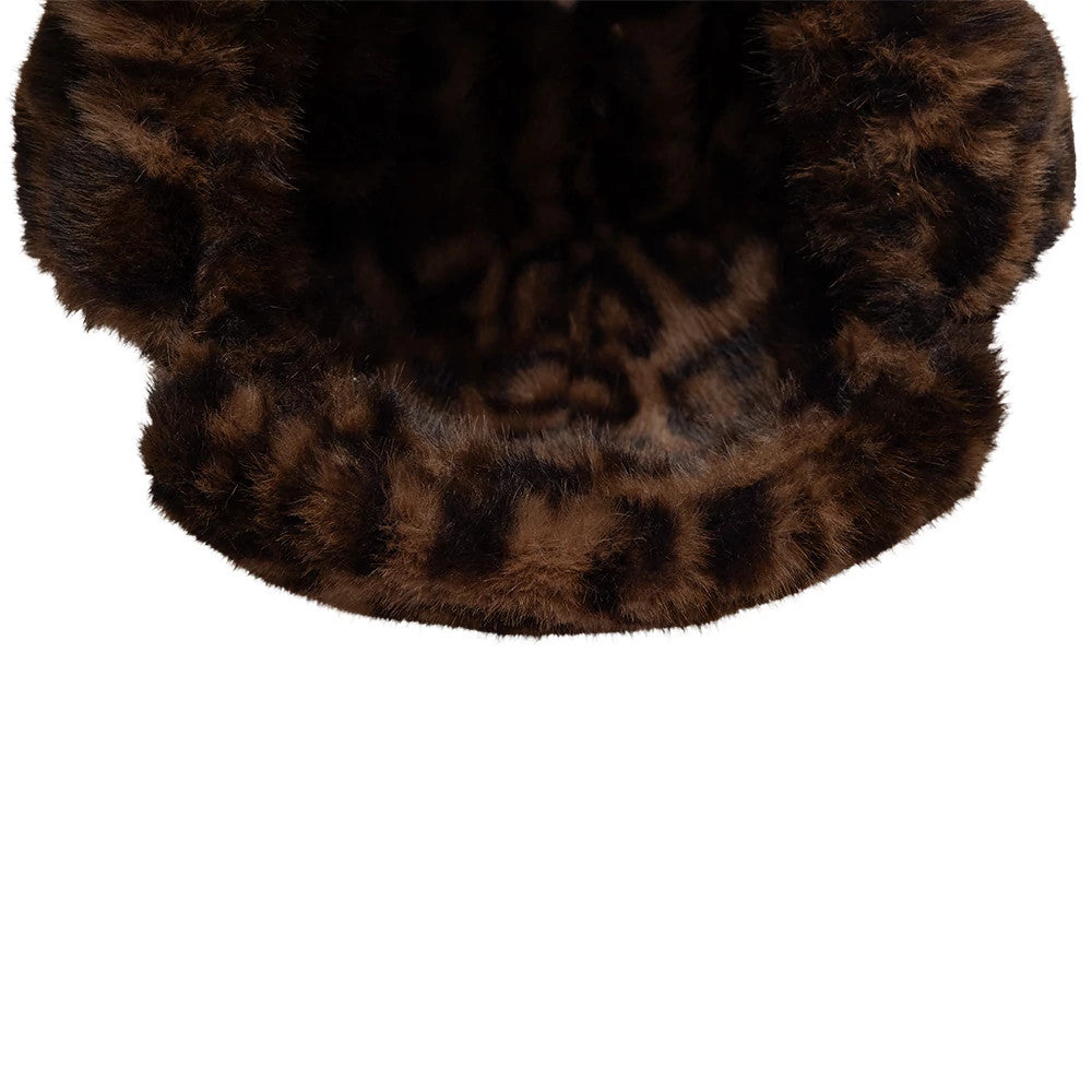 Pictured is this New Era Leo Faux Fur Trapper hat in dark brown. 9