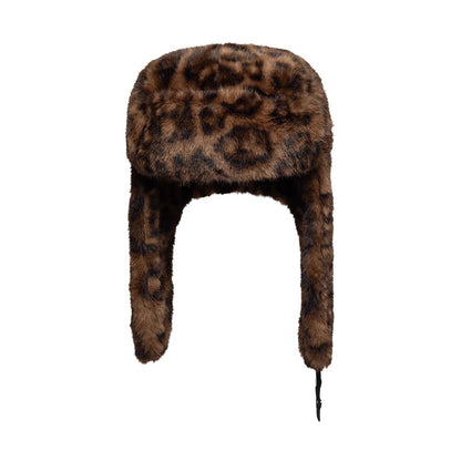 Pictured is this New Era Leo Faux Fur Trapper hat in dark brown. 4