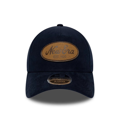 Pictured is this New Era Faux Suede 9FORTY M-Crown A-Frame cap in navy. 2