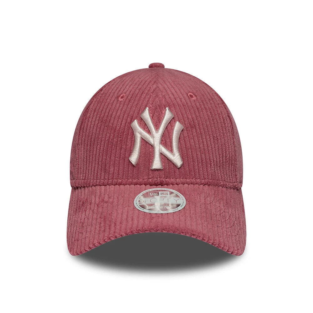 Pictured is this Womens MLB Chunky Cord New York Yankees 9FORTY M-Crown cap in dark pink. 2