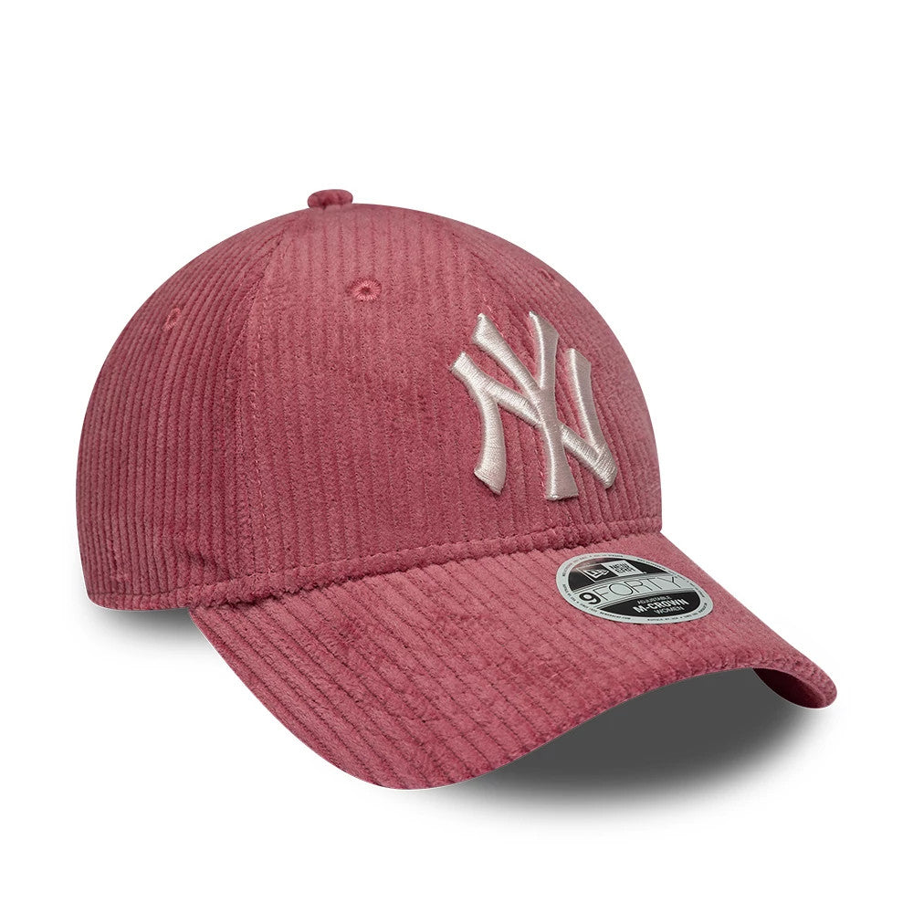 Pictured is this Womens MLB Chunky Cord New York Yankees 9FORTY M-Crown cap in dark pink. 3