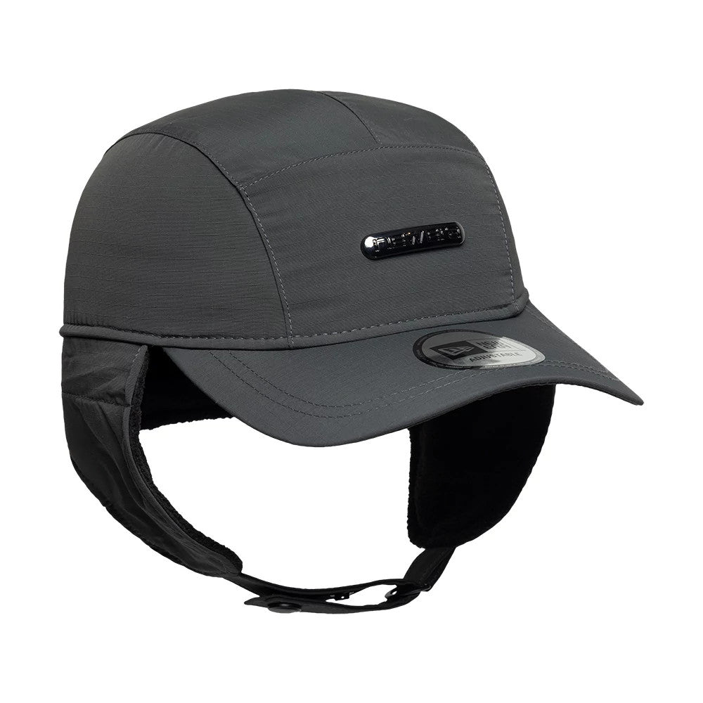 Pictured is this New Era Fleece Dogear Camper cap in charcoal. 6