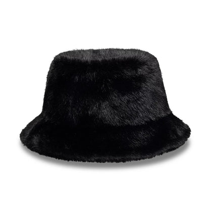 Pictured is this New Era Faux Fur Bucket hat in black. 4