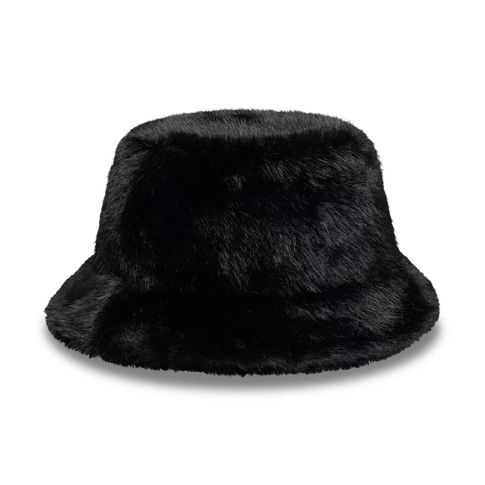Pictured is this New Era Faux Fur Bucket hat in black. 3