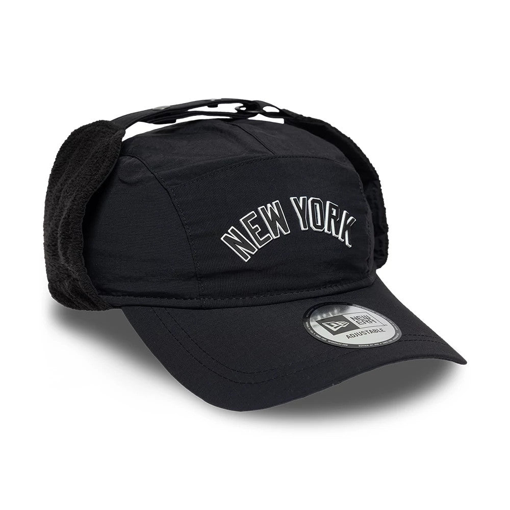 Pictured is this MLB Fleece New York Yankees Dogear Camper cap in black. 5