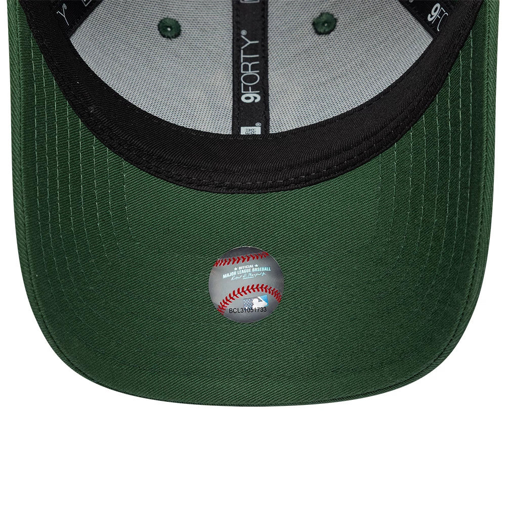 Pictured is this Womens MLB Metallic New York Yankees 9FORTY cap in dark green. 5