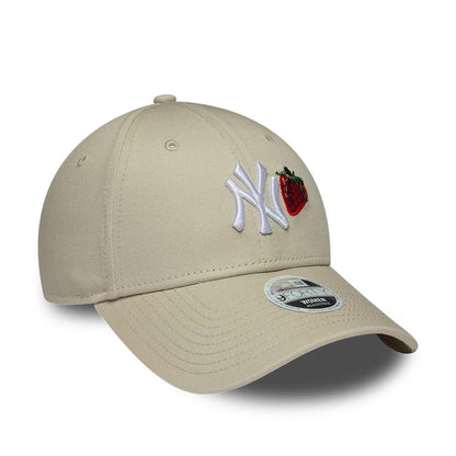 Pictured is this Womens MLB Fruit Icon New York Yankees 9FORTY cap in light beige. 3