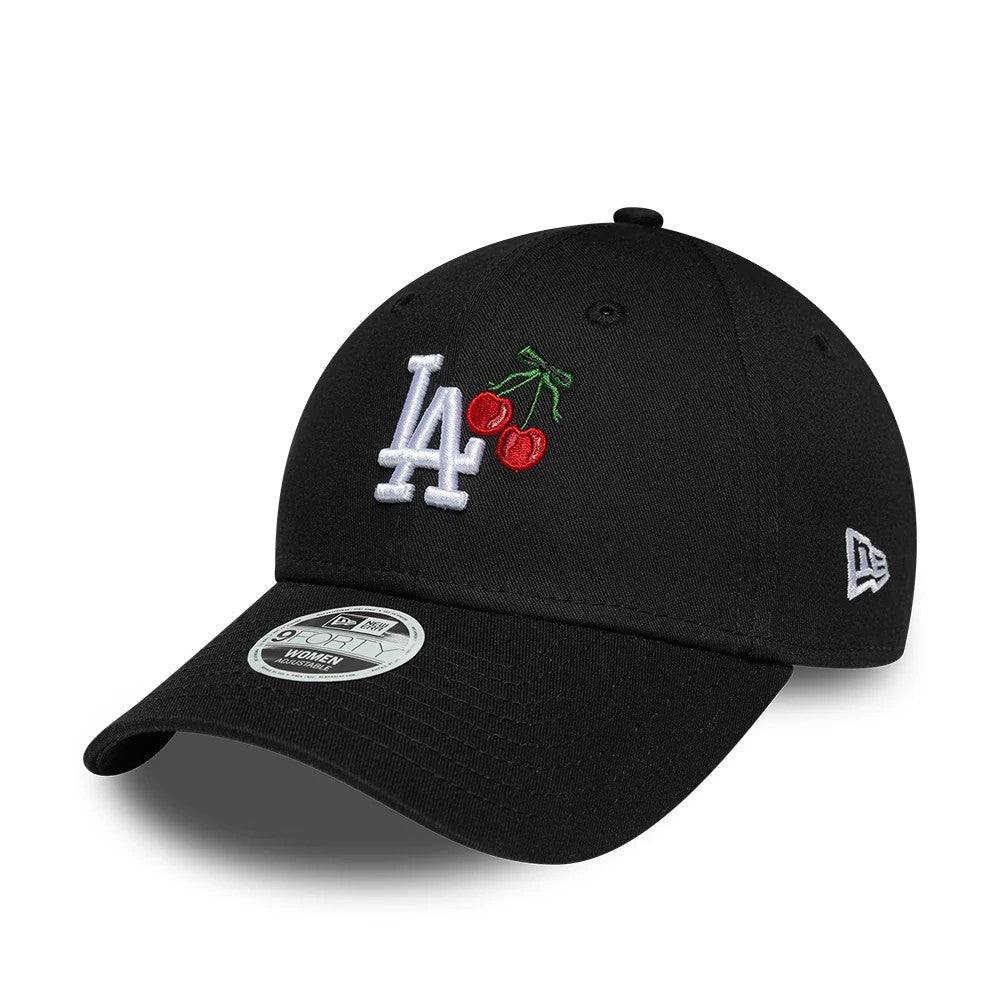 Pictured is this Womens MLB Fruit Icon LA Dodgers 9FORTY cap in black. 1