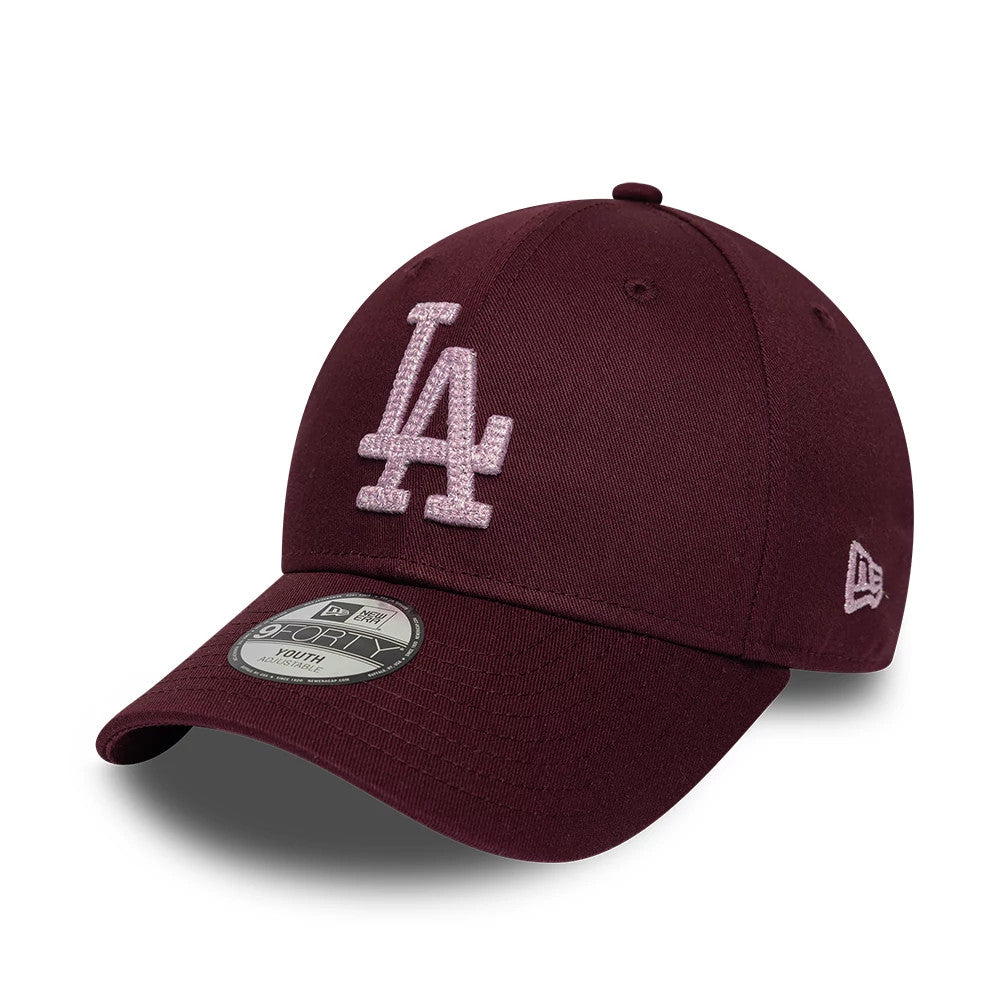 Pictured is this Youth MLB Metallic LA Dodgers 9FORTY cap in dark purple. 1