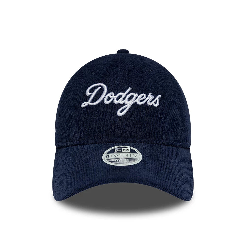 Pictured is this Womens MLB Script Cord LA Dodgers 9TWENTY cap in navy. 2