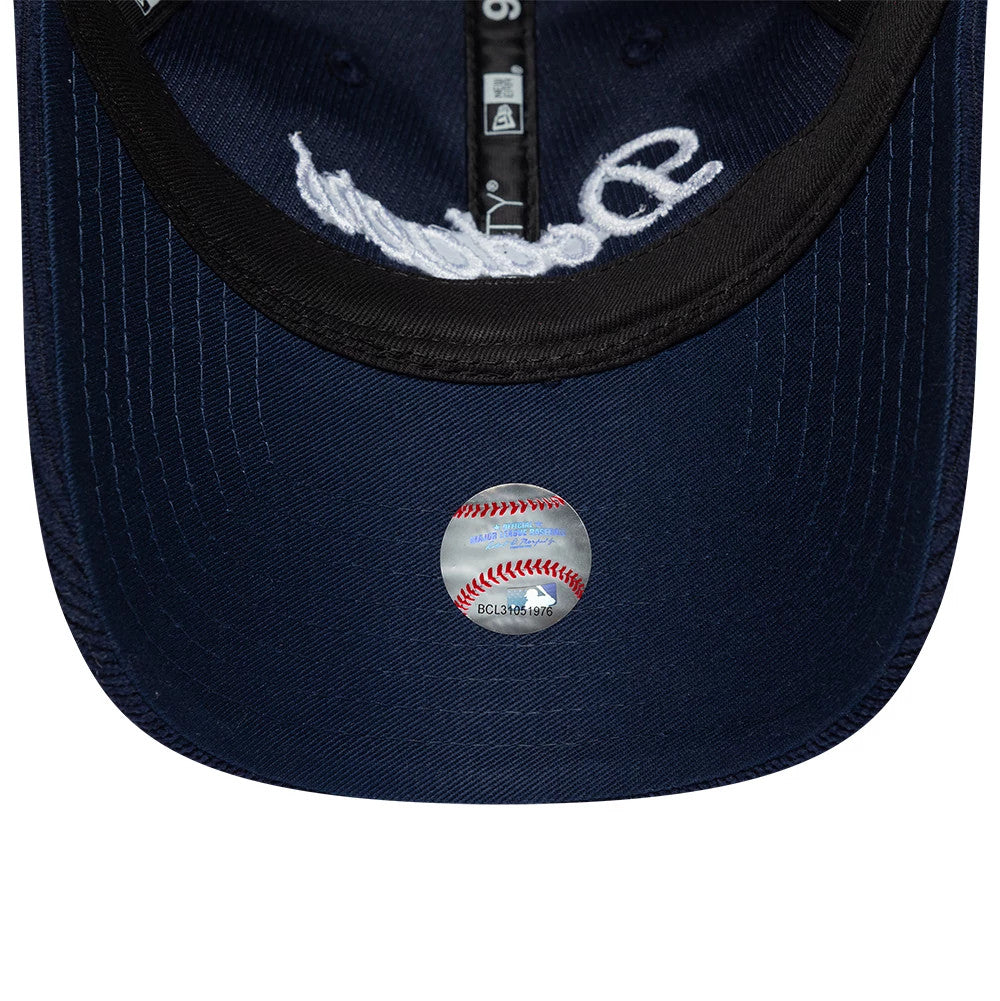 Pictured is this Womens MLB Script Cord LA Dodgers 9TWENTY cap in navy. 5