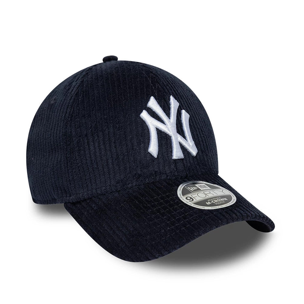 Pictured is this Youth MLB Cord New York Yankees 9FORTY M-Crown cap in navy. 3