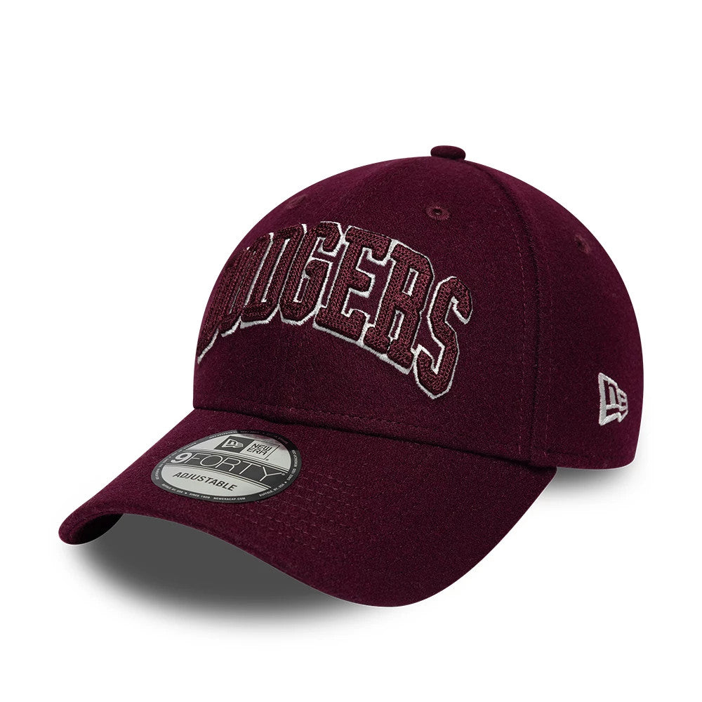 Pictured is this MLB Script LA Dodgers 9FORTY cap in dark purple. 1
