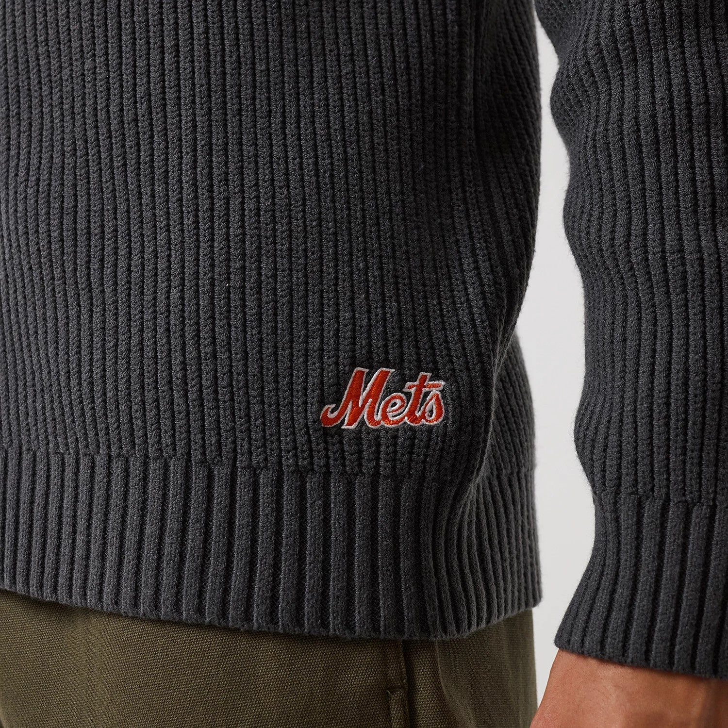 MLB New York Mets Charcoal 2 Way Zip Cardigan | NEC UK