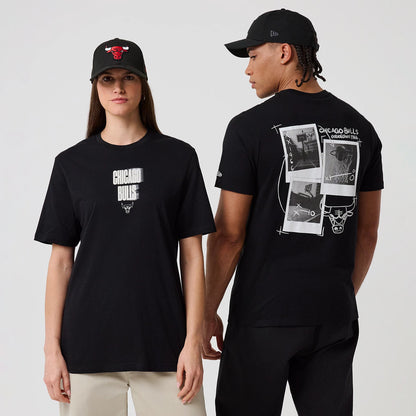 The model is wearing this NBA Graphic Chicago Bulls T-Shirt in black. 1