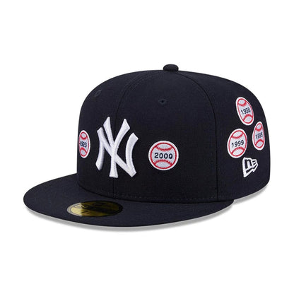 Pictured is this MLB X Spike Lee Patches New York Yankees 59FIFTY Fitted cap in navy. 1
