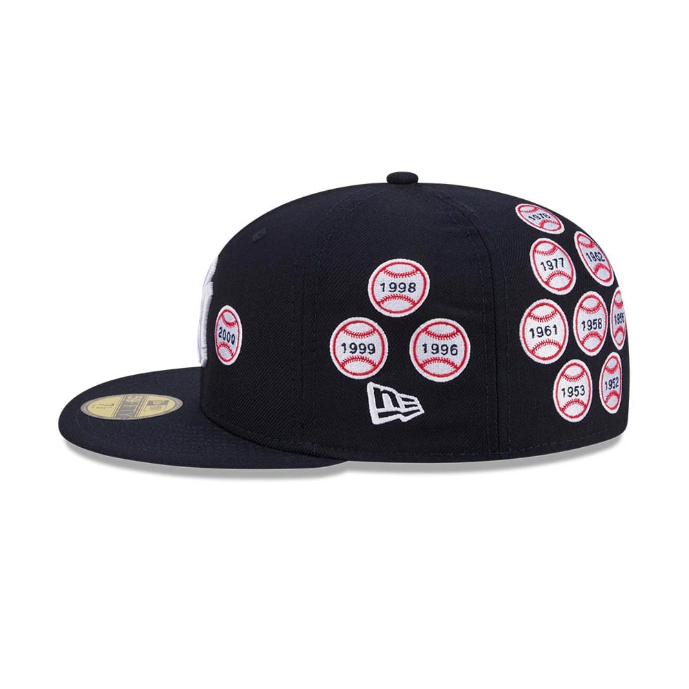 Pictured is this MLB X Spike Lee Patches New York Yankees 59FIFTY Fitted cap in navy. 5