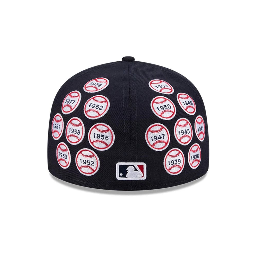 Pictured is this MLB X Spike Lee Patches New York Yankees 59FIFTY Fitted cap in navy. 6