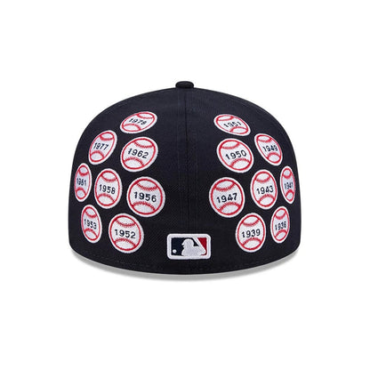 Pictured is this MLB X Spike Lee Patches New York Yankees 59FIFTY Fitted cap in navy. 6